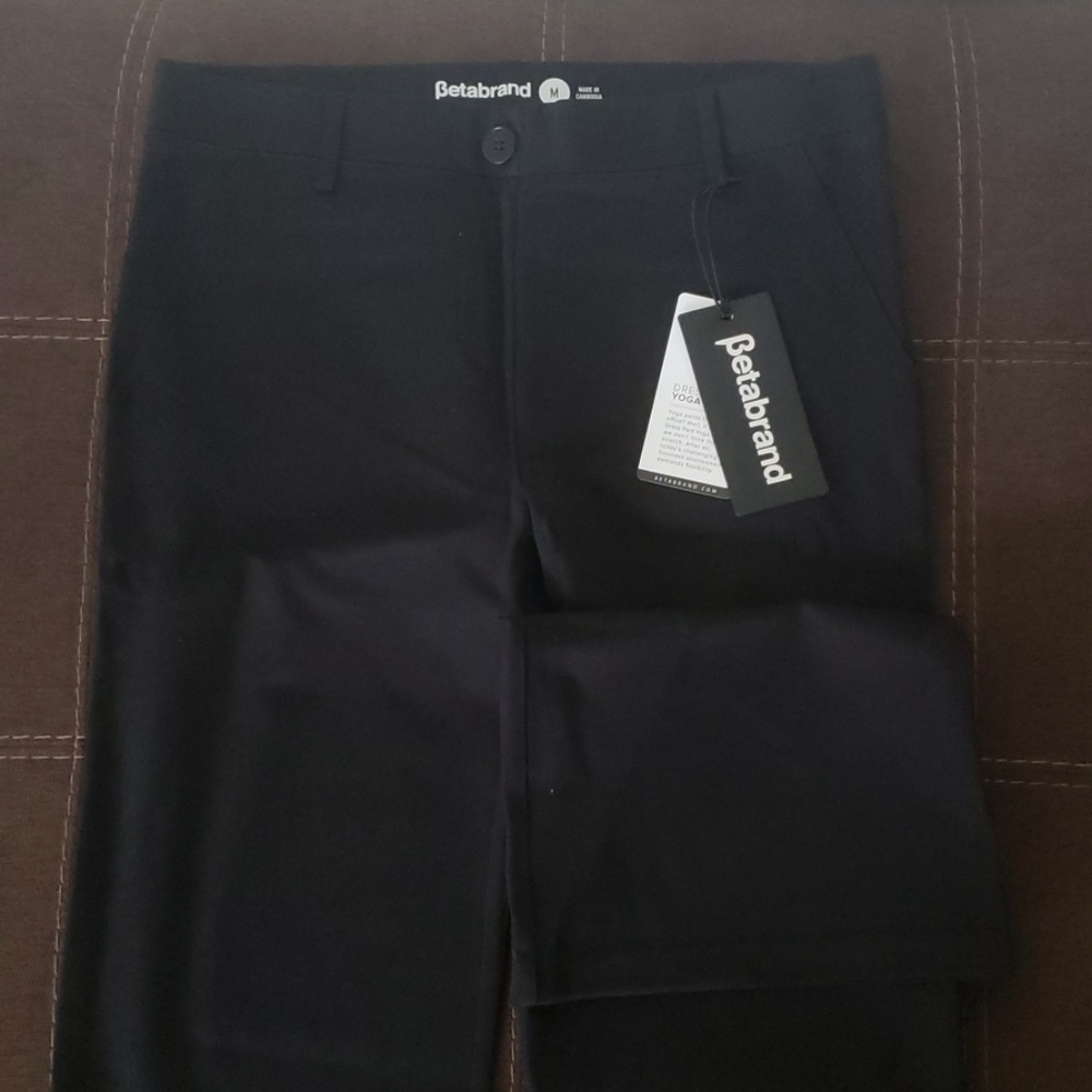 Black Betabrand yoga dress pants medium boot cut